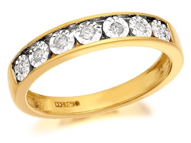 9ct Gold Diamond Half Eternity Ring - 10pts - D8085