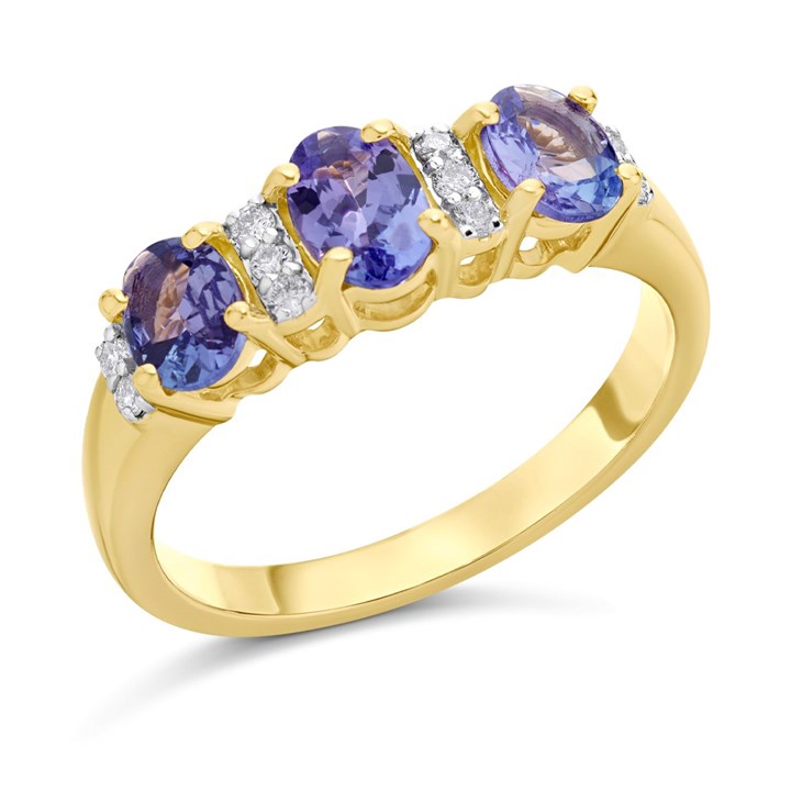 9ct Gold Tanzanite And Diamond Ring - 10pts - D8320