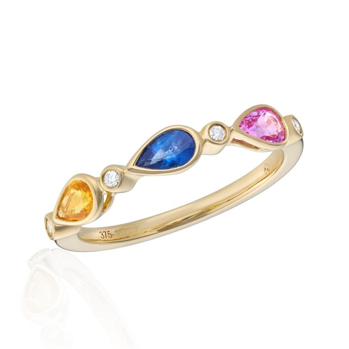 9ct Gold Sapphire And Diamond Ring - 4pts - D87007