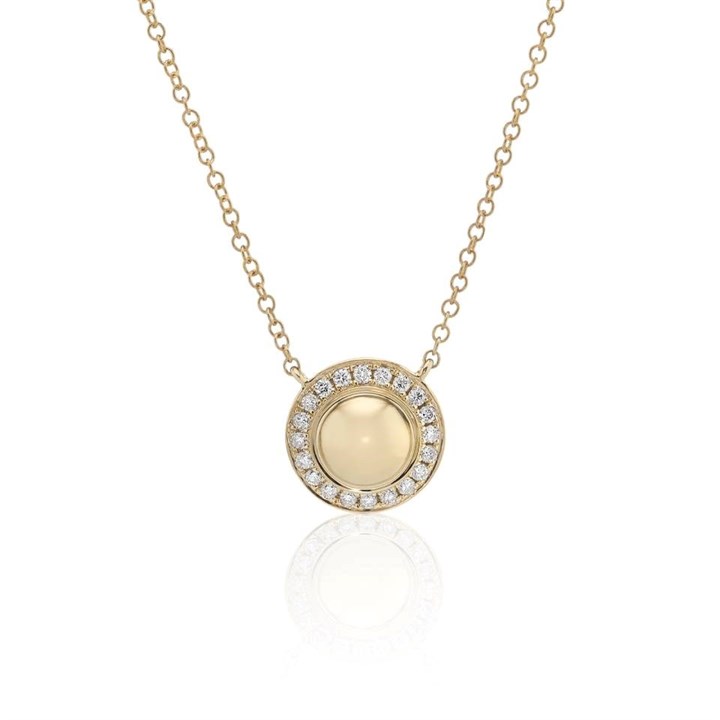 9ct Gold Diamond Domed Cluster Necklace - 18pts - D87020