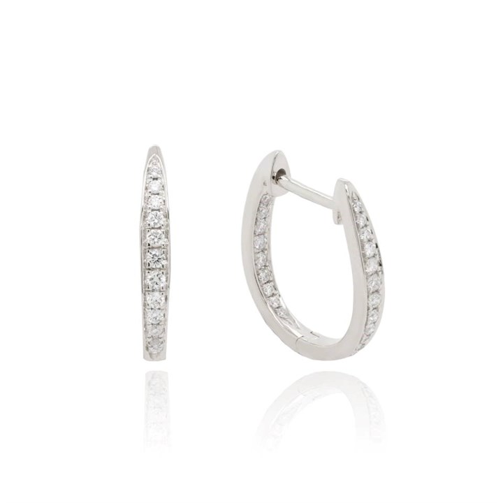 9ct White Gold Diamond Huggie Earrings - 27pts per pair - D87033