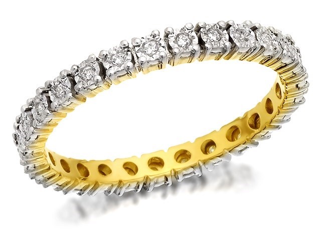 9ct Gold Diamond Full Eternity Ring - 12pts - D89046