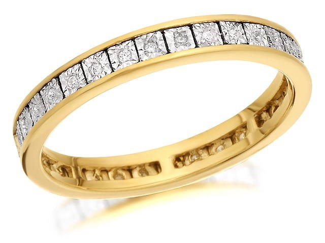 9ct Gold Diamond Full Eternity Ring - 10pts - D89048