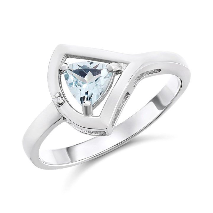 My Diamonds Silver Blue Topaz And Diamond Ring - D90142