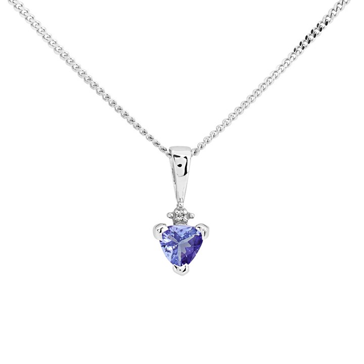 My Diamonds Silver Tanzanite And Diamond Necklace - D90147