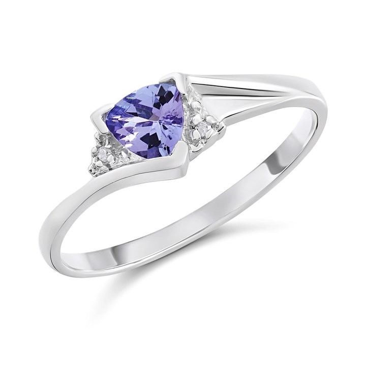 My Diamonds Silver Tanzanite And Diamond Ring - D90148