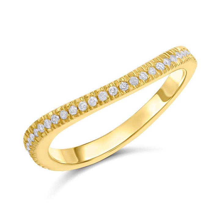 9ct Diamond Wave Half-Eternity Ring, 15pts - D92101