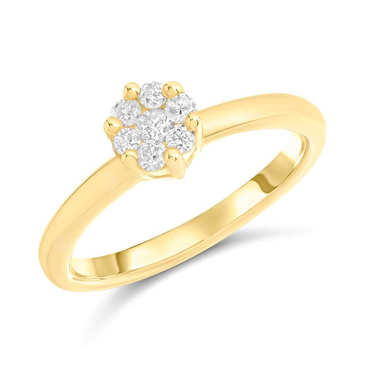 9ct Diamond Cluster Ring, 1/4ct - D92105