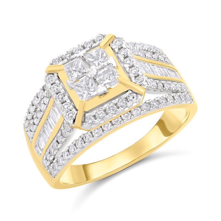 9ct Diamond Cluster Ring, 1ct - D92110