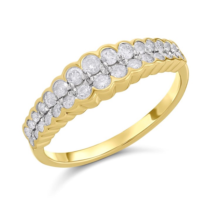 9ct Gold Diamond Band Ring - 1/2ct - D9291