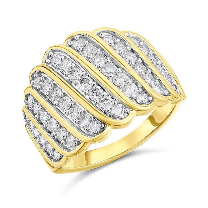 9ct Gold 1 Carat Diamond Band Ring - D9294