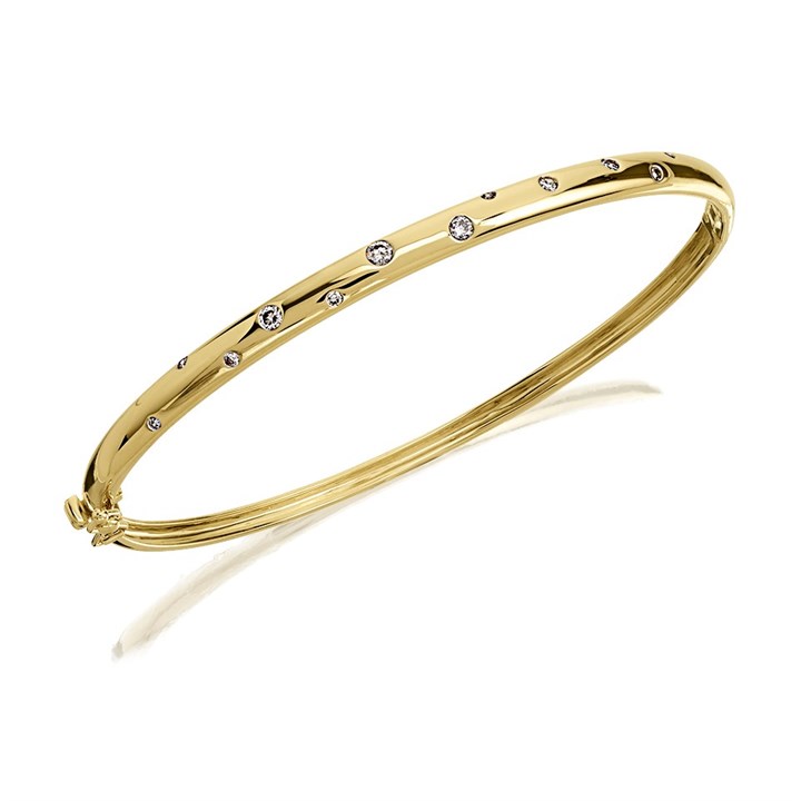 9ct Gold Diamond Bangle - 1/4ct - D95146