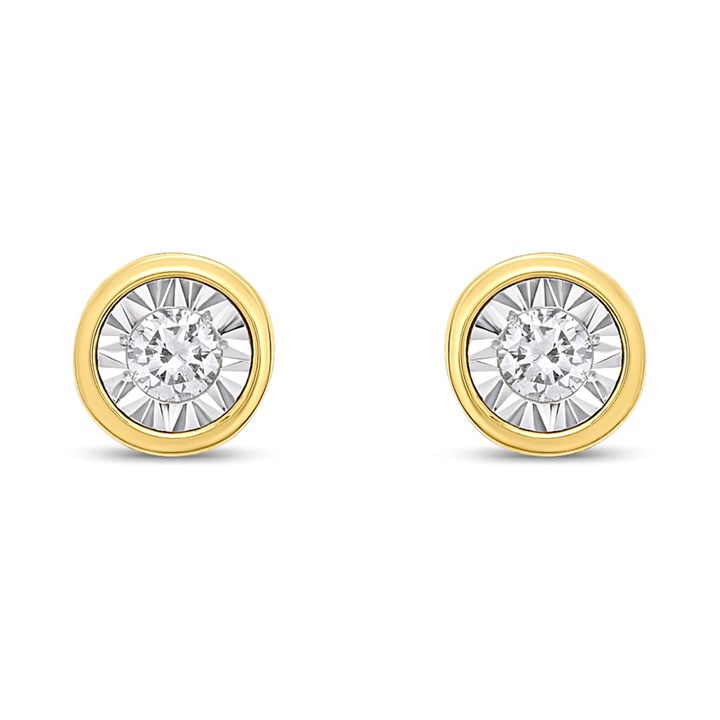 9ct Illusion-Set Diamond Stud Earrings - D96106