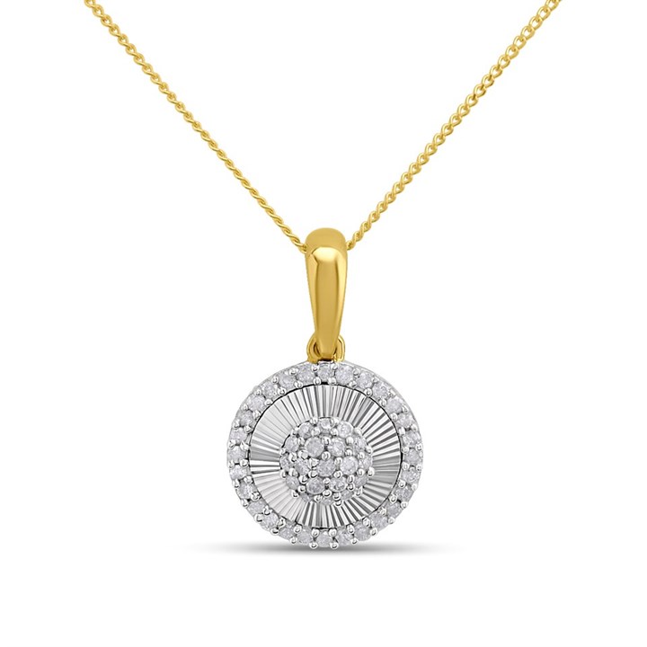 9ct Gold Round Diamond-Set Fancy Necklace - D97126