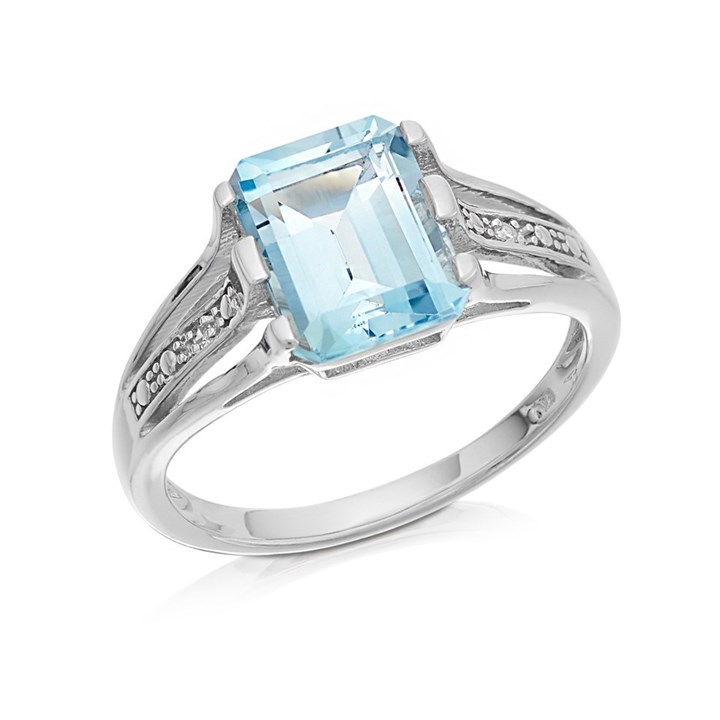 My Diamonds Silver Blue Topaz And Diamond Ring - D99112