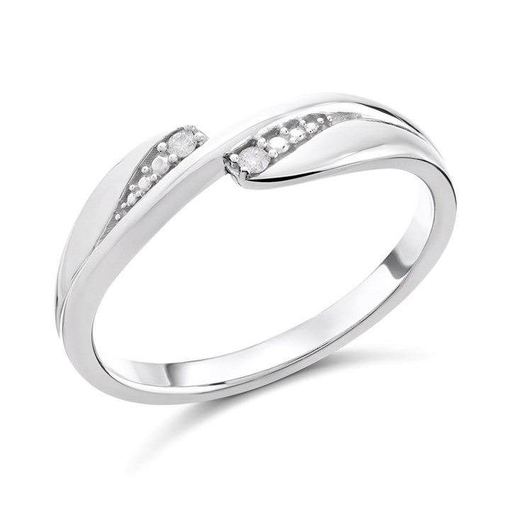 My Diamonds Silver Diamond Crossover Ring - D99138