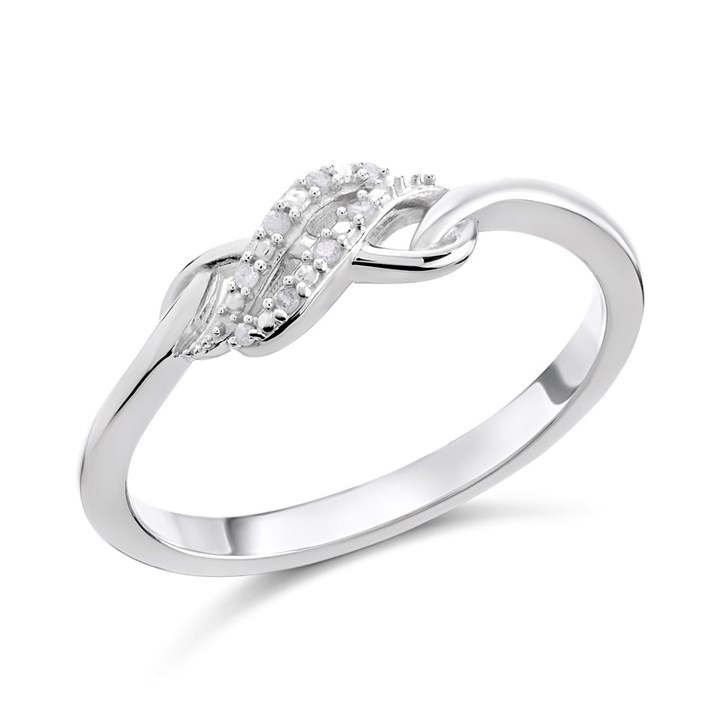 My Diamonds Silver Diamond Twist Ring - D99139