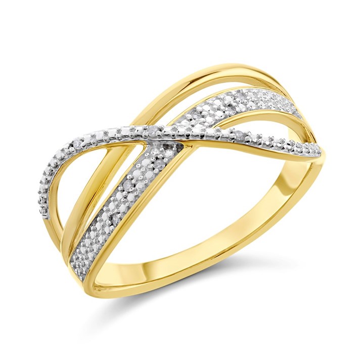 My Diamonds Gold Plated Silver Diamond Band Ring - 5pts - D99149
