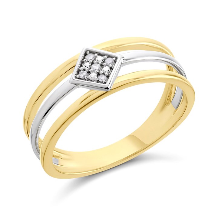 My Diamonds Gold Plated Silver Diamond Band Ring - D99150
