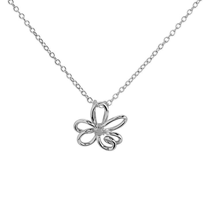 My Diamonds Silver Diamond Flower Necklace - D99171