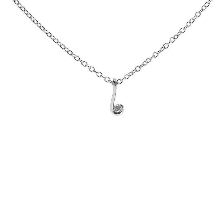 My Diamonds Silver Diamond Swirl Necklace - D99172