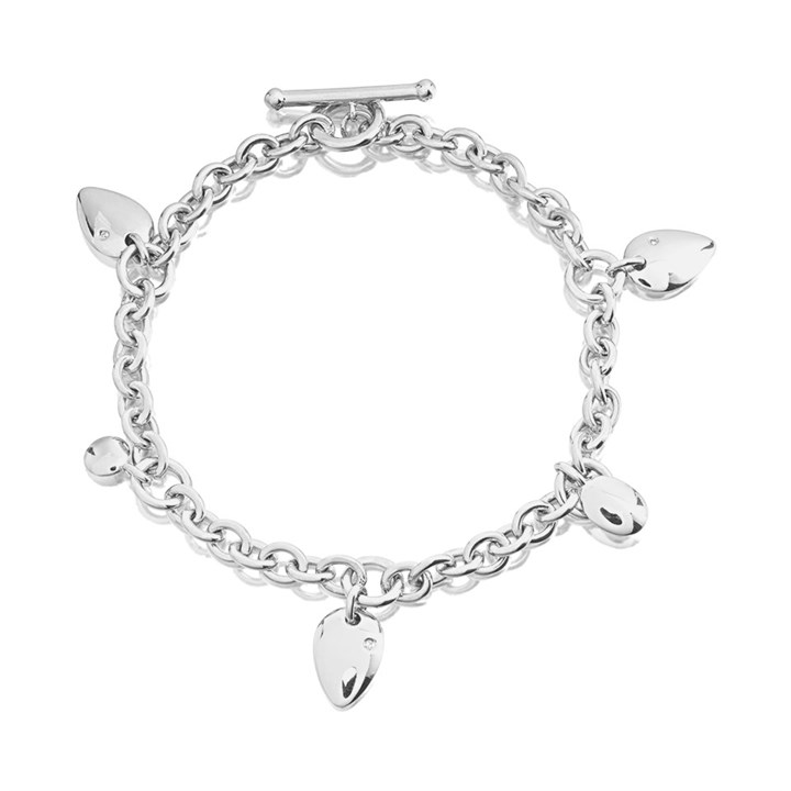 My Diamonds Silver Diamond T-Bar Charm Bracelet - D99200