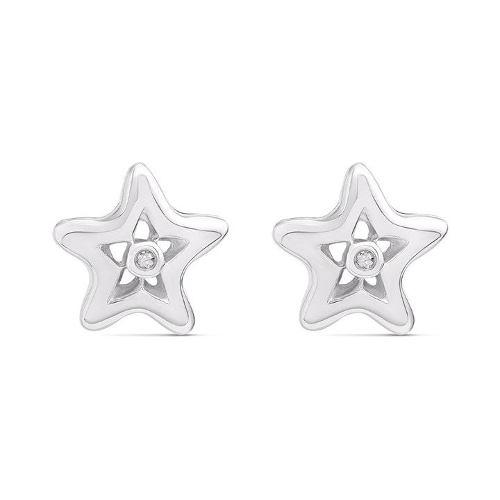 My Diamonds Silver Diamond Star Stud Earrings - D99211