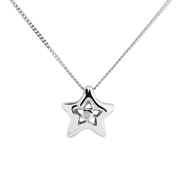My Diamonds Silver Diamond Star Necklace - D99212