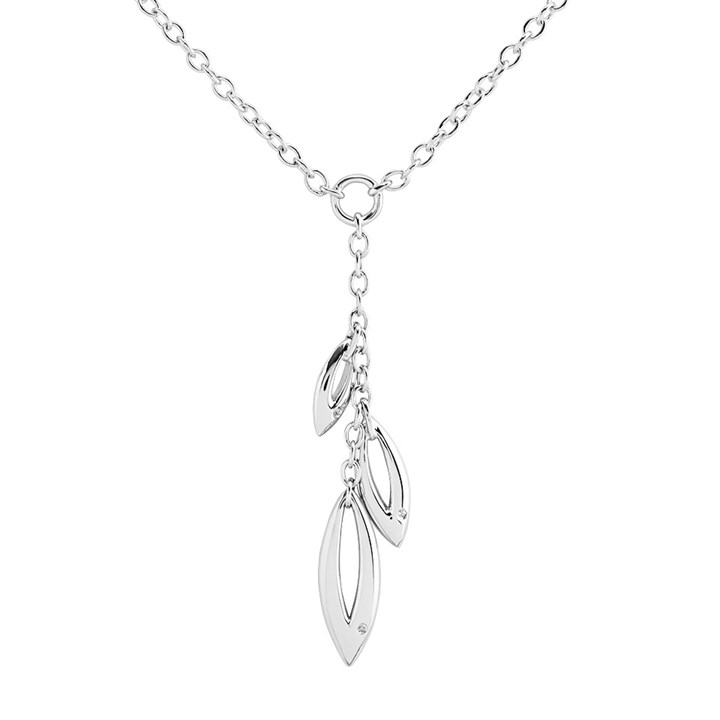 My Diamonds Silver Diamond Marquise Necklet - D99214