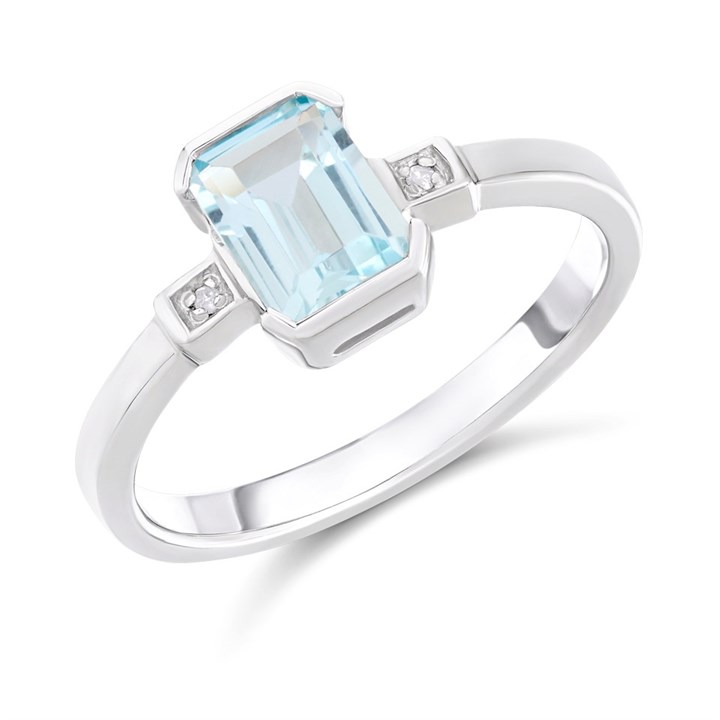 My Diamonds Silver Blue Topaz And Diamond Ring - D99221