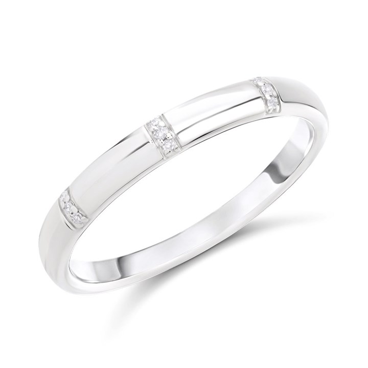 My Diamonds Silver Diamond-Set Band Ring - D99233