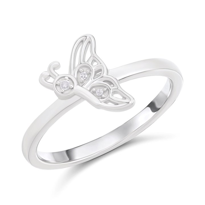 My Diamonds Silver Diamond-Set Butterfly Ring - D99244