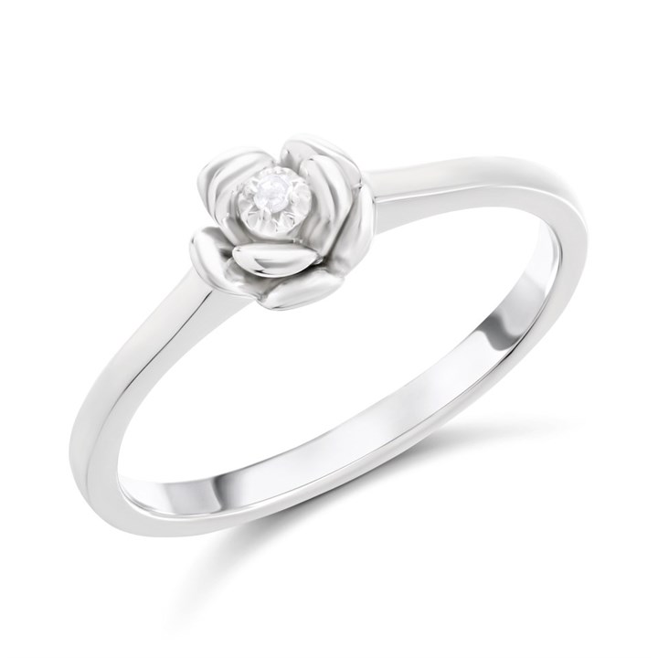 My Diamonds Silver Diamond-Set Flower Ring - D99245