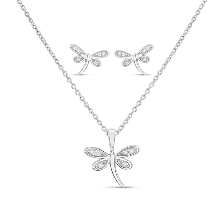 My Diamonds Silver Diamond-Set Dragonfly Gift-Set - D99251