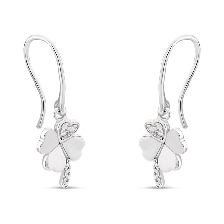 My Diamonds Silver Four-Leaf Clover Hookwire Earrings - D99257
