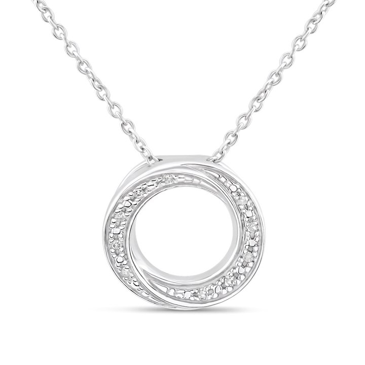 My Diamonds Silver Open Diamond-Set Circle Necklace - D99263 | F