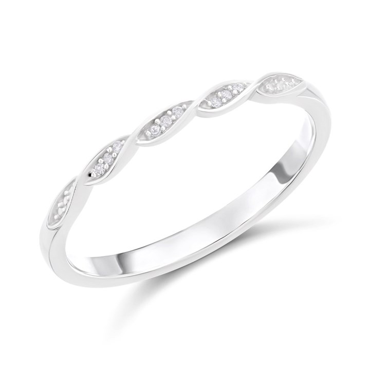 My Diamonds Silver Twisted Diamond-Set Ring - D99266