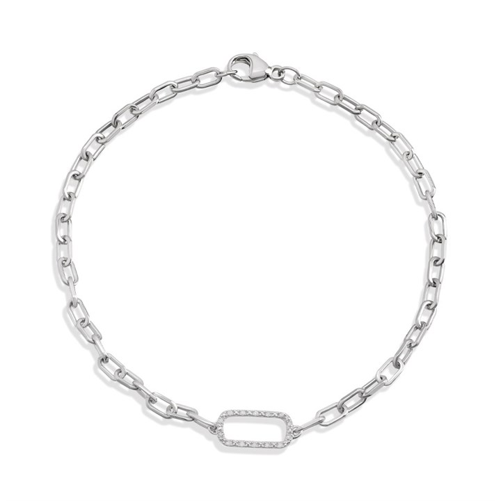 My Diamonds Silver Diamond-Set Rectangle Bracelet - D99271