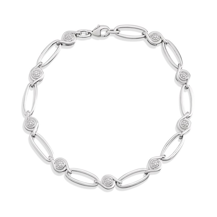 My Diamonds Silver Diamond-Set Fancy Bracelet - D99274
