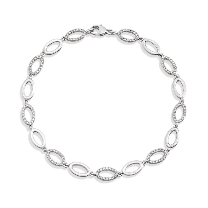 My Diamonds Silver Diamond-Set Fancy Bracelet - D99275
