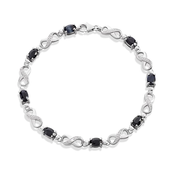 My Diamonds Silver Sapphire And Diamond Bracelet - D99295