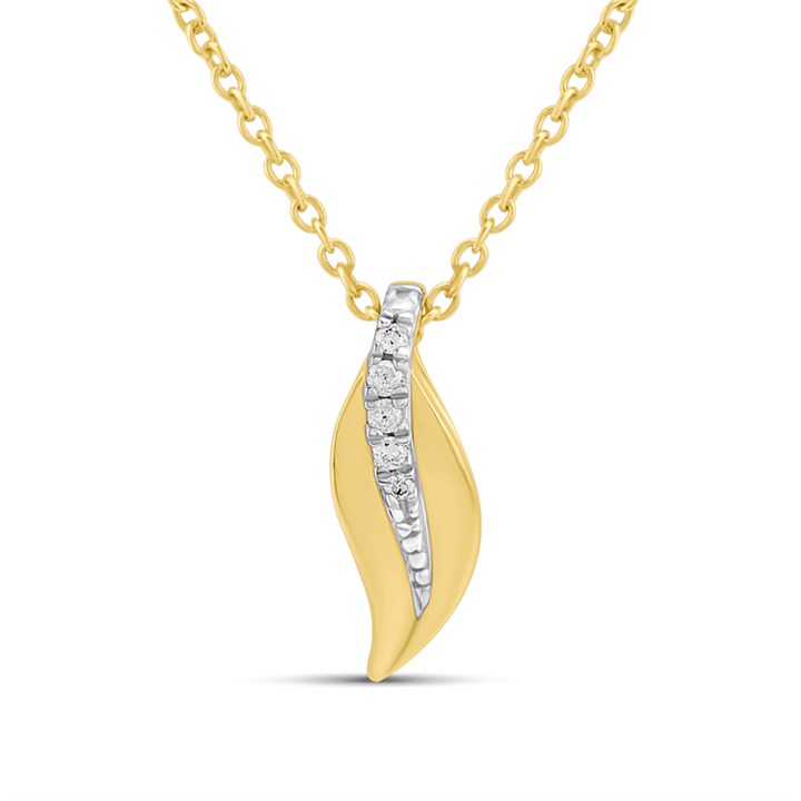 My Diamonds Gold Plated And Silver Diamond-Set Swirl Necklace - D99309