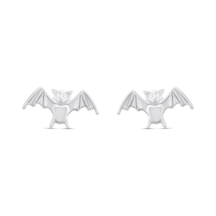 My Diamonds Silver Diamond-Set Bat Stud Earrings - D99310