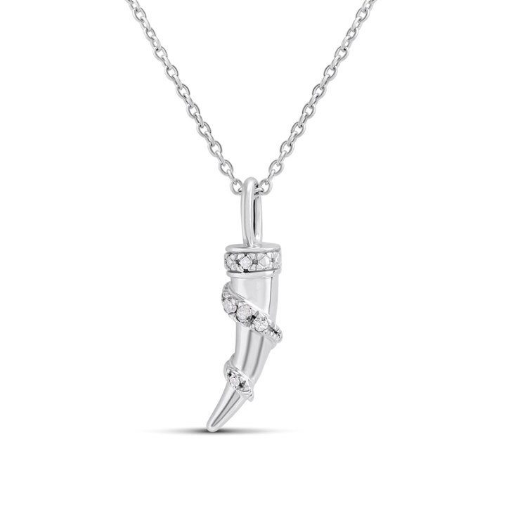 My Diamonds Silver Diamond-Set Tooth Necklace - D99312