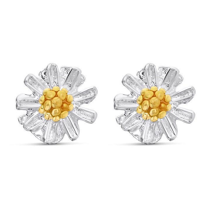 Silver Flower Stud Earrings - 7mm - F01010
