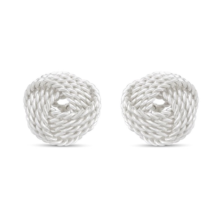 Silver Knot Stud Earrings - 6mm - F01020