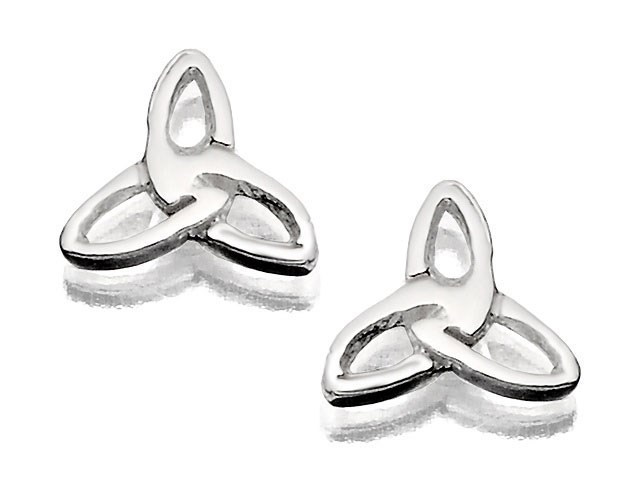 Silver Celtic Trefoil Stud Earrings - 7mm - F0118