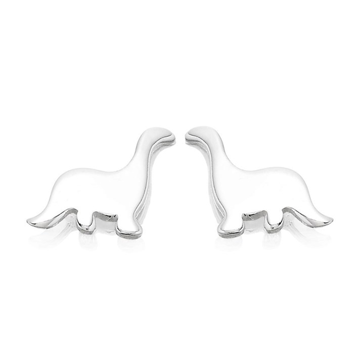 Silver Dinosaur Stud Earrings - 6mm - F0120