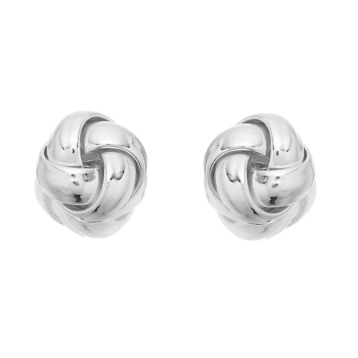 Silver Knot Stud Earrings - 7mm - F0209