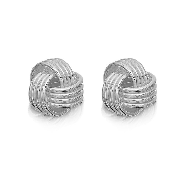 Silver Knot Stud Earrings - 8mm - F0212